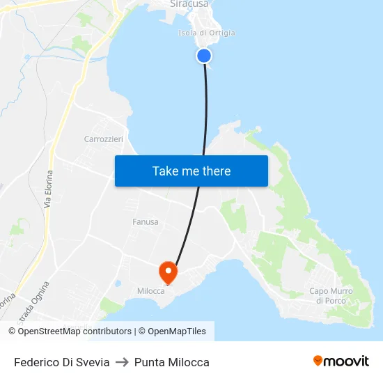 Federico Di Svevia to Punta Milocca map
