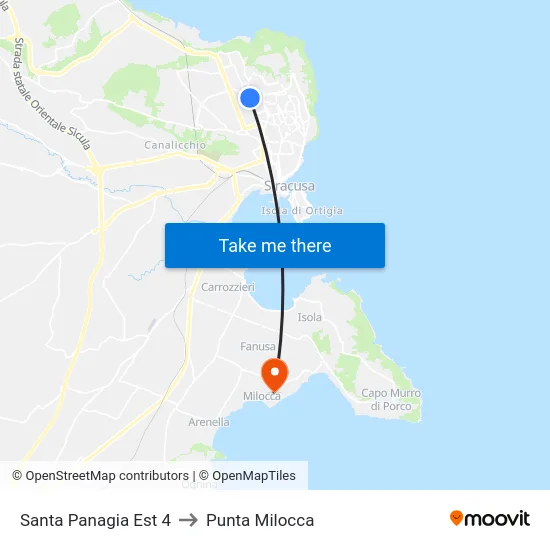 Santa Panagia Est 4 to Punta Milocca map