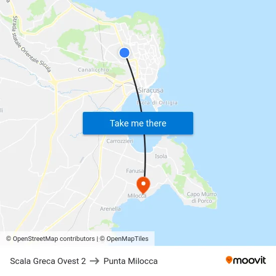 Scala Greca Ovest 2 to Punta Milocca map