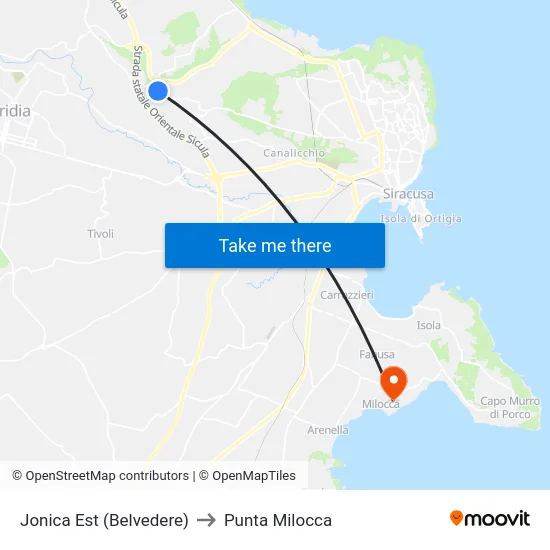 Jonica Est (Belvedere) to Punta Milocca map