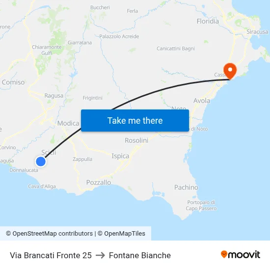 Via Brancati Front 25 to White Fountains map