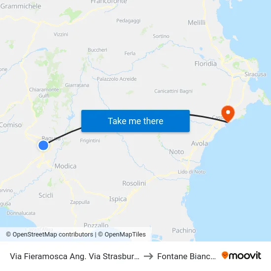 Via Fieramosca Ang. Via Strasburgo to Fontane Bianche map