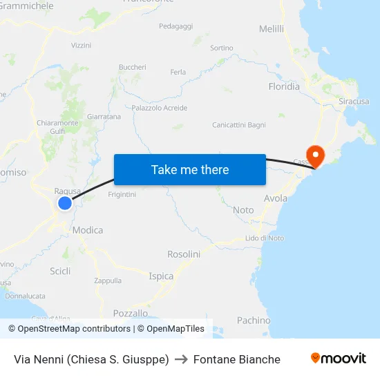 Nenni Street (St. Giuseppe Church) to White Fountains map