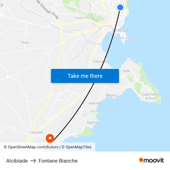 Alcibiade to Fontane Bianche map