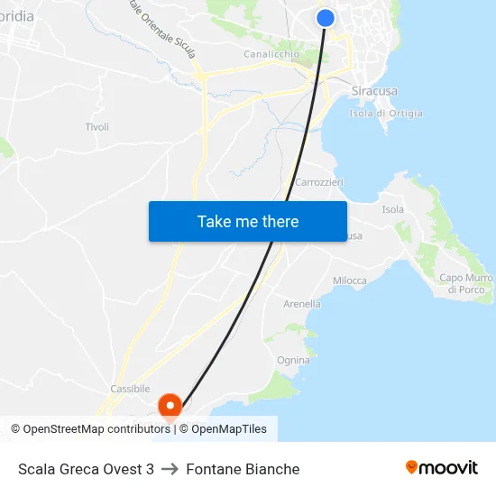 Scala Greca West 3 to White Fountains map