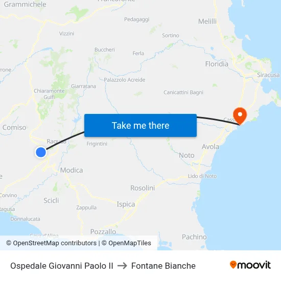 Pope John Paul II Hospital to White Fountains map