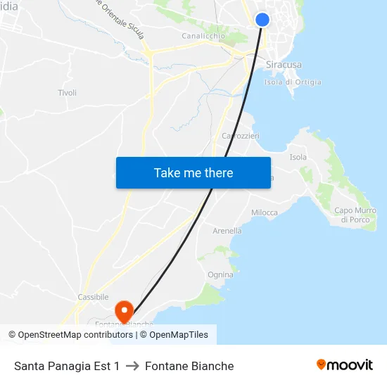 Santa Panagia East 1 to White Fountains map