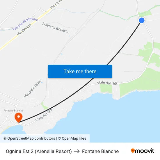 Ognina Est 2 (Arenella Resort) to Fontane Bianche map
