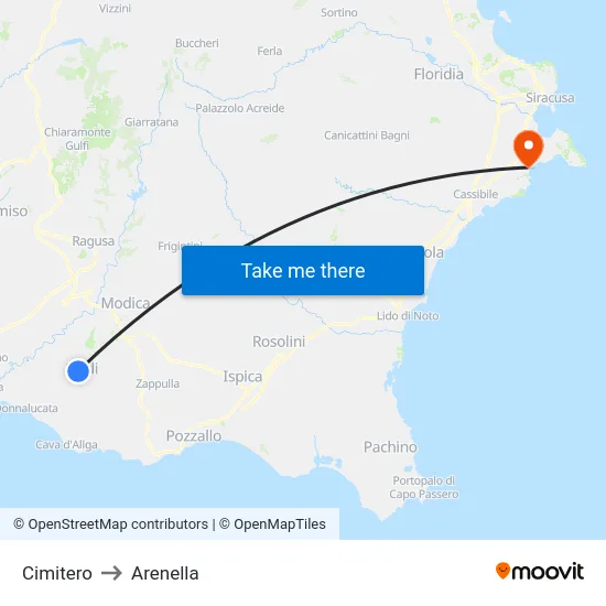 Cimitero to Arenella map