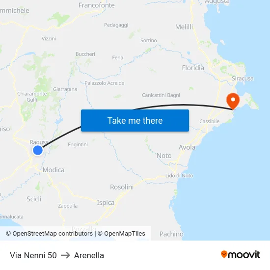 Via Nenni 50 to Arenella map