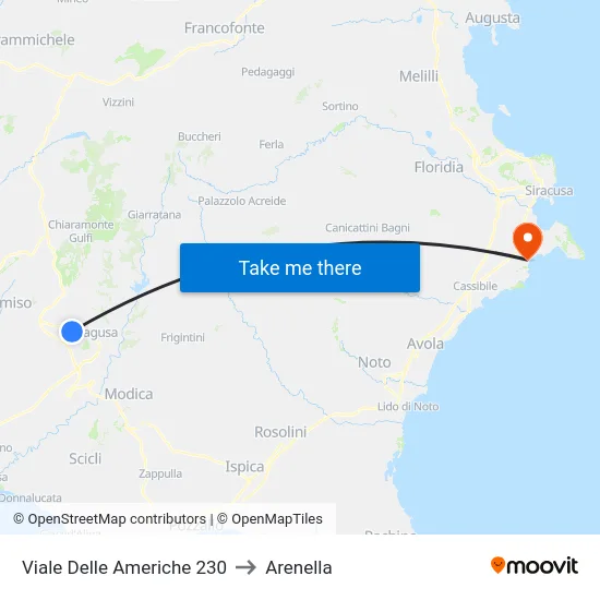 Viale Delle Americhe 230 to Arenella map