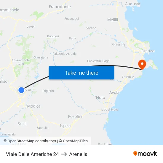 Viale Delle Americhe 24 to Arenella map