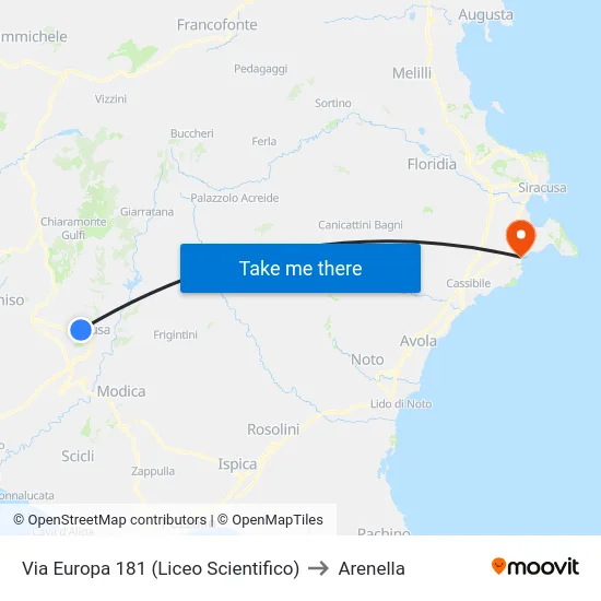 Via Europa 181 (Liceo Scientifico) to Arenella map