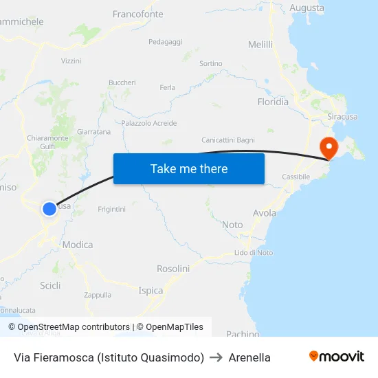 Via Fieramosca (Istituto Quasimodo) to Arenella map