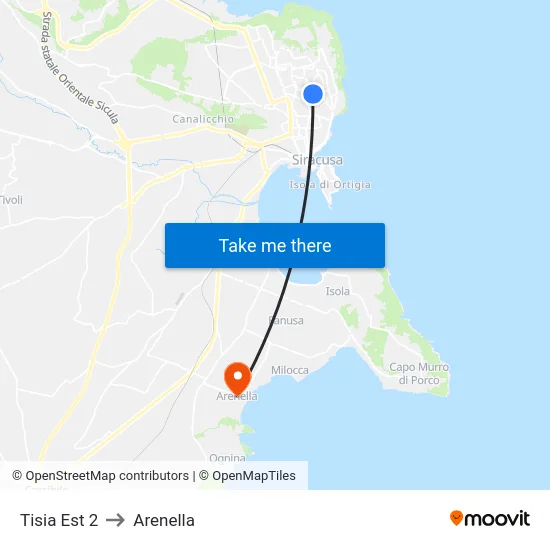 Tisia Est 2 to Arenella map