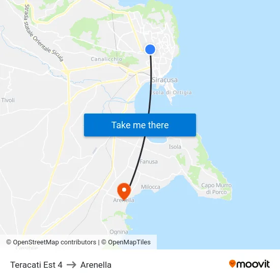 Teracati Est 4 to Arenella map