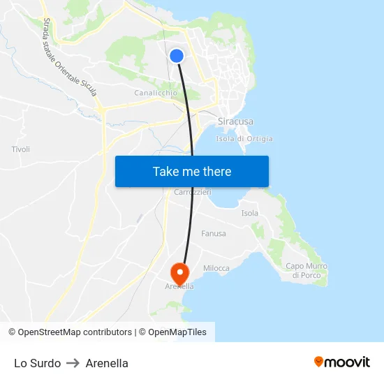 Lo Surdo to Arenella map