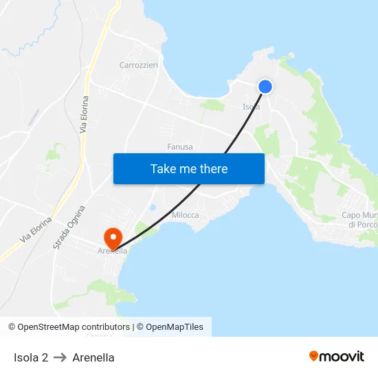 Isola 2 to Arenella map