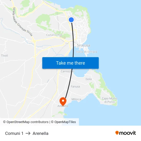 Comuni 1 to Arenella map