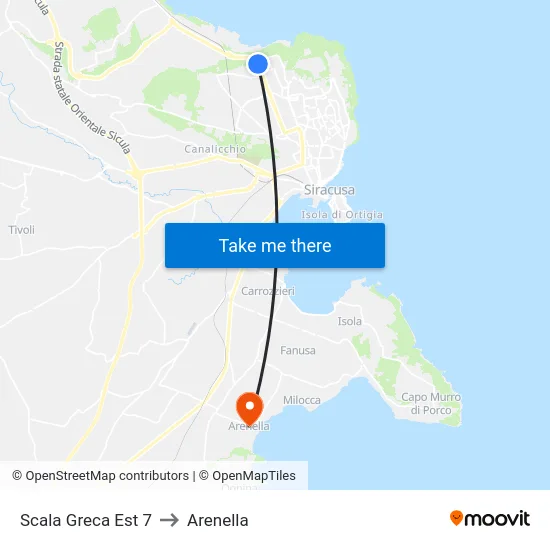 Scala Greca Est 7 to Arenella map