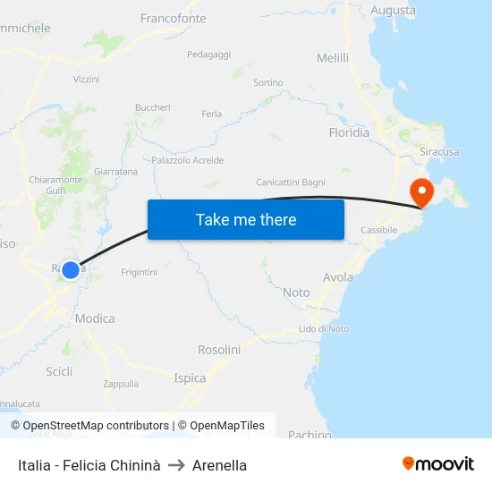 Italia - Felicia Chininà to Arenella map