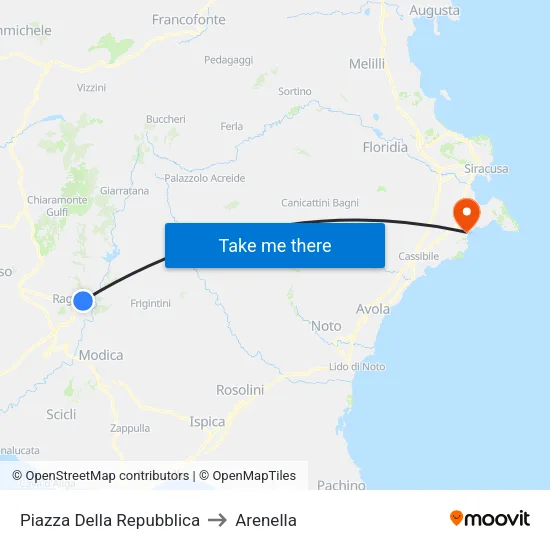 Piazza Della Repubblica to Arenella map