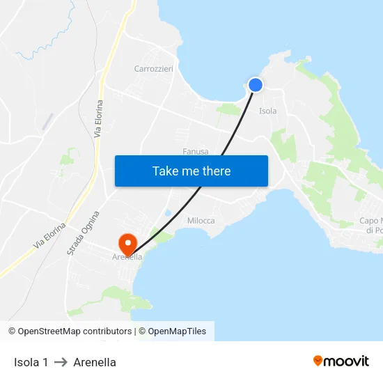 Isola 1 to Arenella map