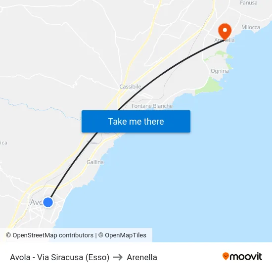 Avola - Via Siracusa (Esso) to Arenella map