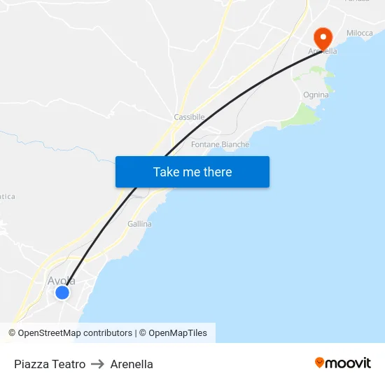 Piazza Teatro to Arenella map