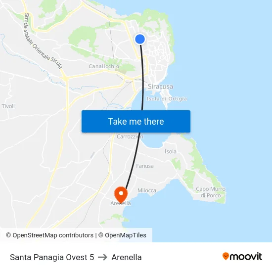 Santa Panagia Ovest 5 to Arenella map