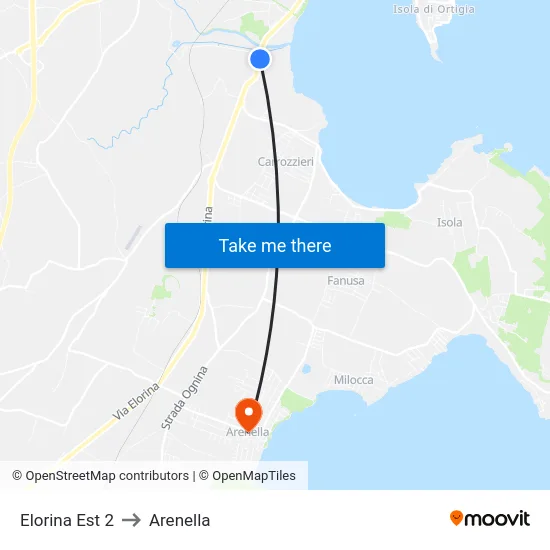 Elorina Est 2 to Arenella map