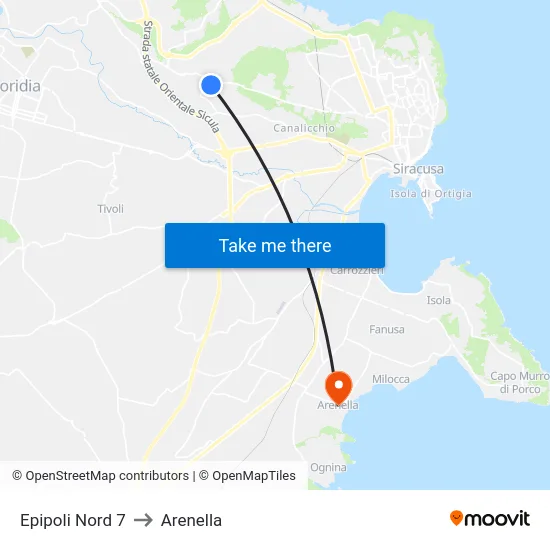 Epipoli Nord 7 to Arenella map