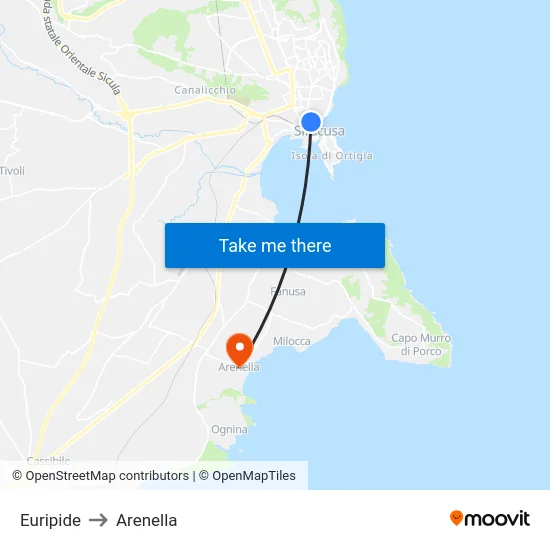 Euripide to Arenella map