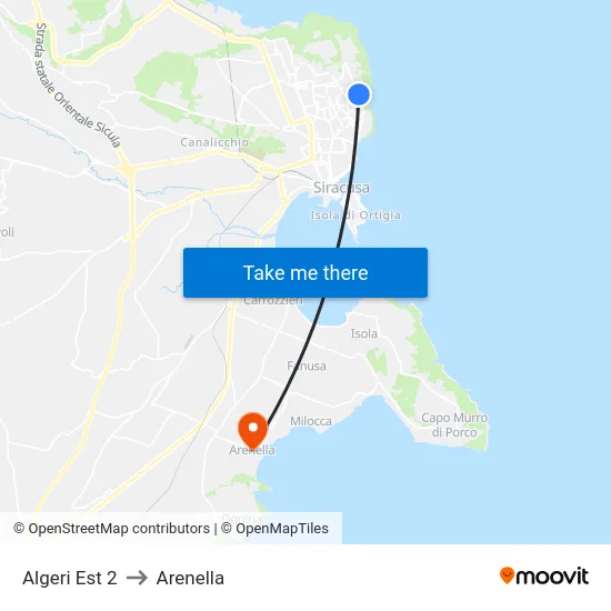 Algeri Est 2 to Arenella map