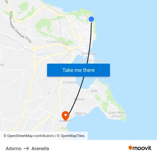 Adorno to Arenella map