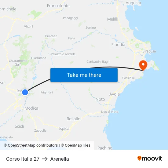Corso Italia 27 to Arenella map
