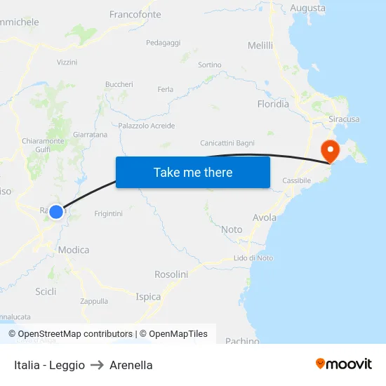 Italia - Leggio to Arenella map