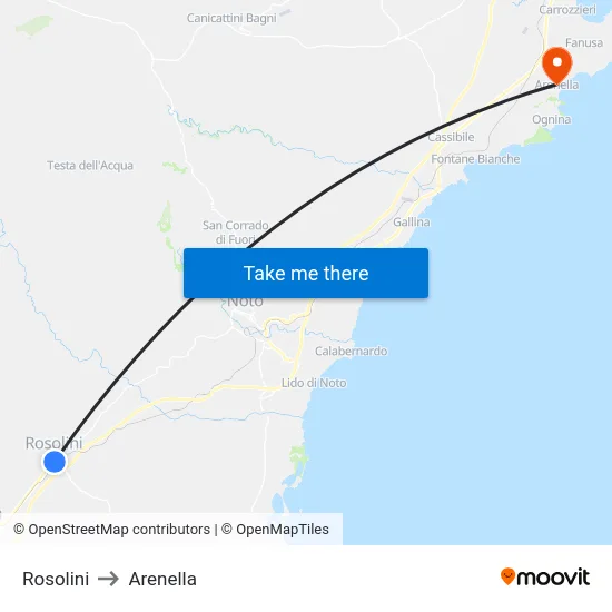 Rosolini to Arenella map