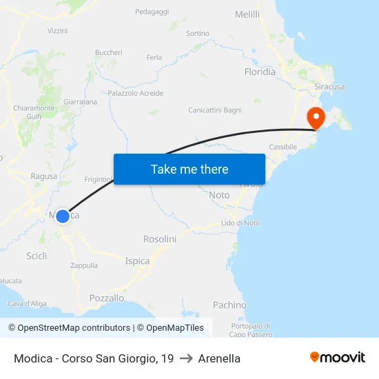 Modica - Corso San Giorgio, 19 to Arenella map