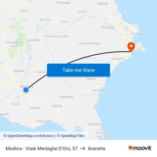 Modica - Viale Medaglie D'Oro, 57 to Arenella map