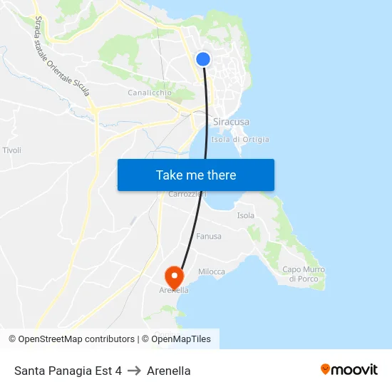 Santa Panagia Est 4 to Arenella map