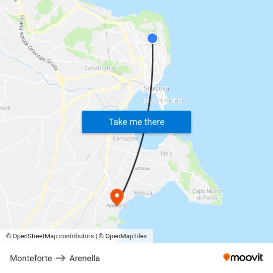 Monteforte to Arenella map