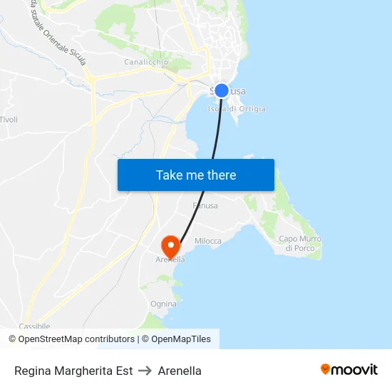 Regina Margherita Est to Arenella map