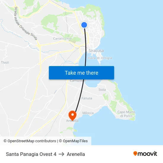 Santa Panagia Ovest 4 to Arenella map