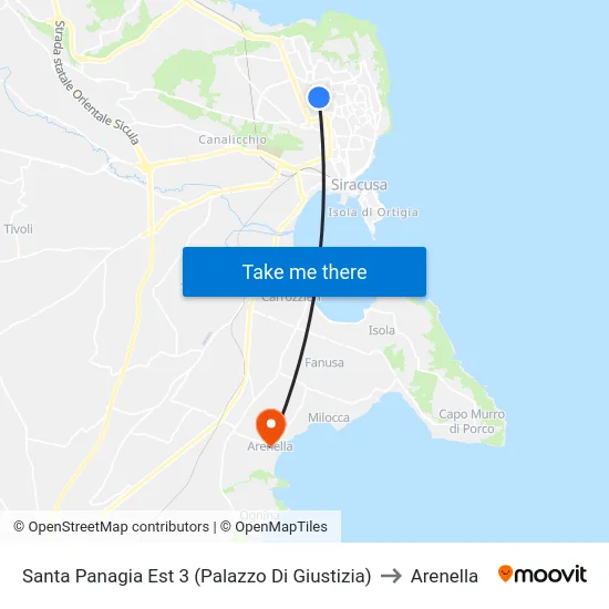 Santa Panagia Est 3 (Palazzo Di Giustizia) to Arenella map