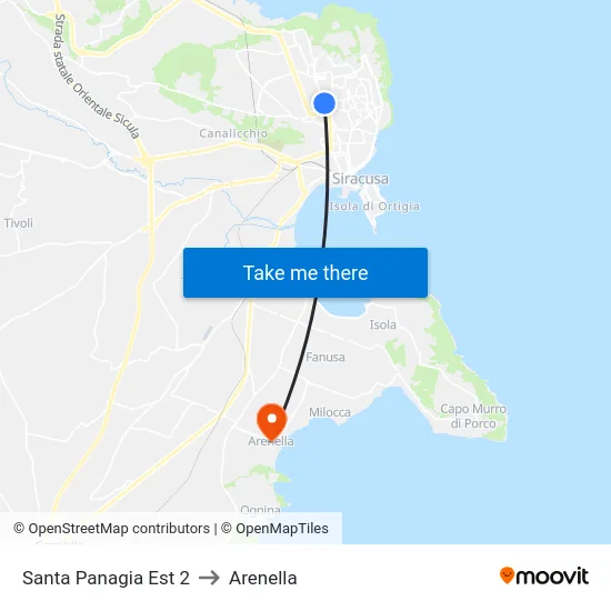 Santa Panagia Est 2 to Arenella map