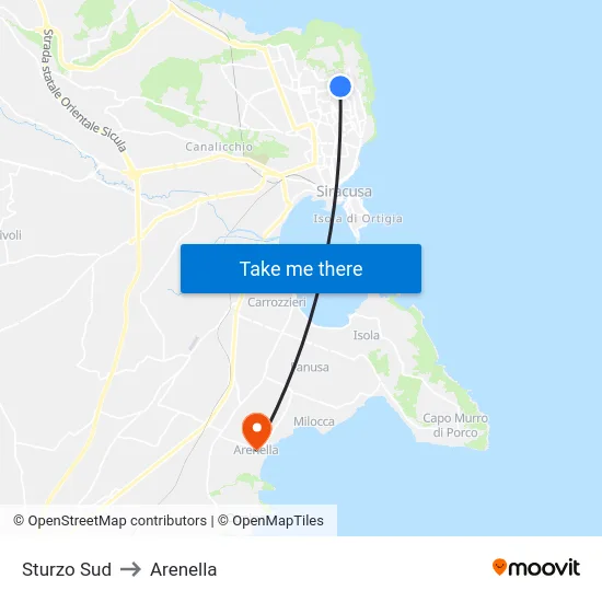 Sturzo Sud to Arenella map
