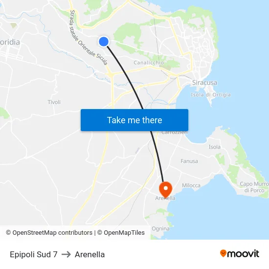 Epipoli Sud 7 to Arenella map