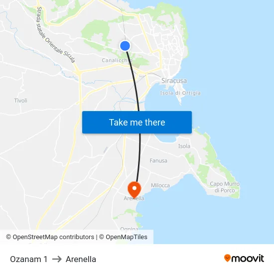 Ozanam 1 to Arenella map