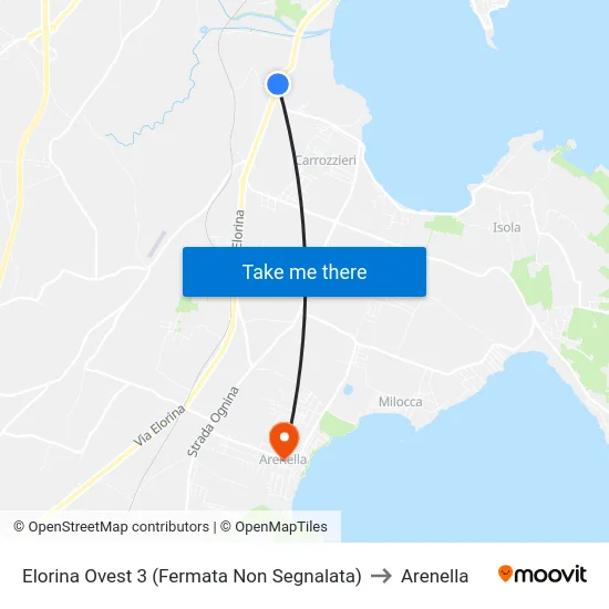 Elorina Ovest 3 (Fermata Non Segnalata) to Arenella map